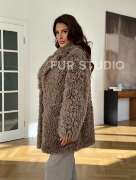 Двусторонняя шуба - дублёнка из меха испанского тиградо - фото 10