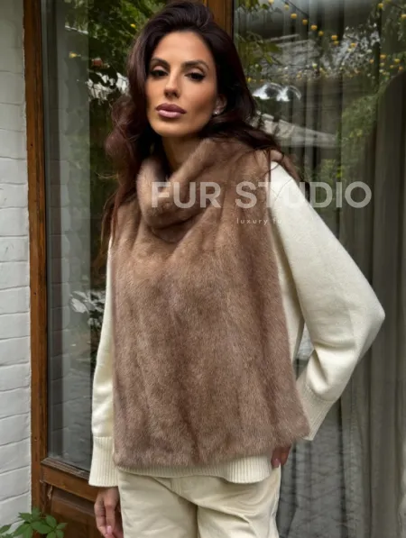 Манишка меховая из норки - фото 3