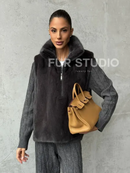 Меховая манишка из меха норки - фото 10