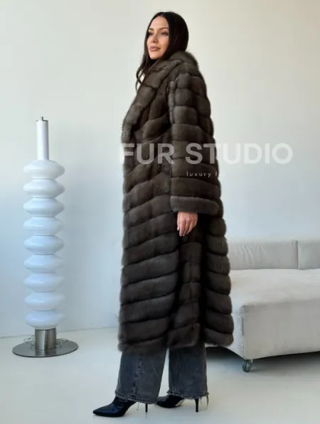 Длинная шуба из соболя - фото 10