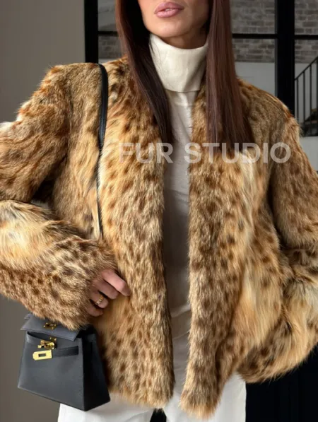 Меховой жакет - шуба из оцелота - фото 3