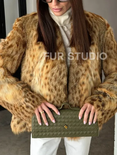 Меховой жакет - шуба из оцелота - фото 2