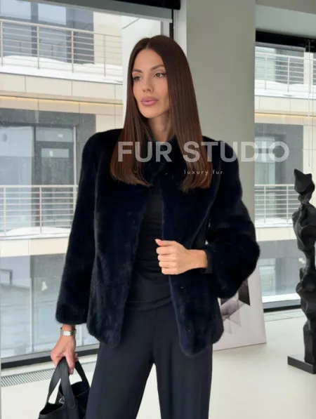 Укороченный норковый жакет - фото 12