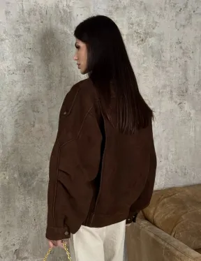 Дубленка - бомбер на молнии из овчины MERINO - фото 5