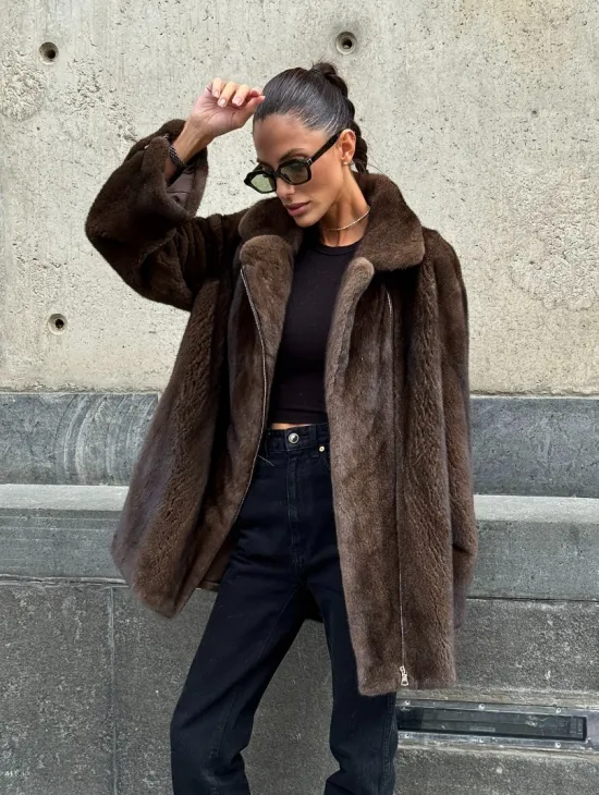 Норковая косуха из элитной скандинавской норки SAGA FURS - фото 12