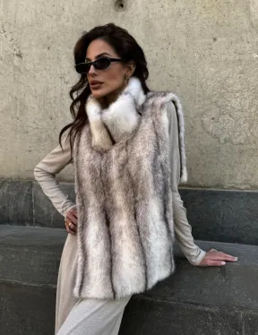 Женская манишка из норки крестовки - фото 13