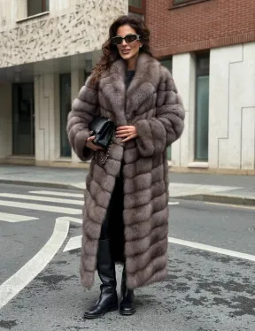 Шуба из меха куницы в цвете Truffle - фото 10