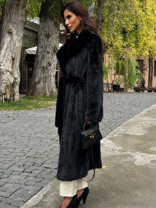 Черная норковая шуба - фото 5