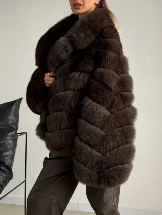 Шуба под соболь - рукава косички - фото 4