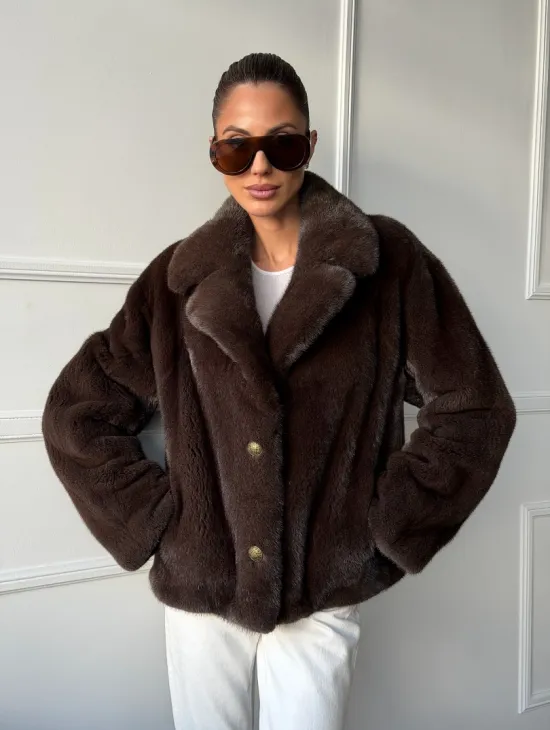 Пиджак норковый - английский воротник - фото 9