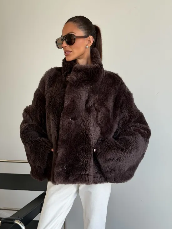 Женская двухсторонняя дубленка - фото 9