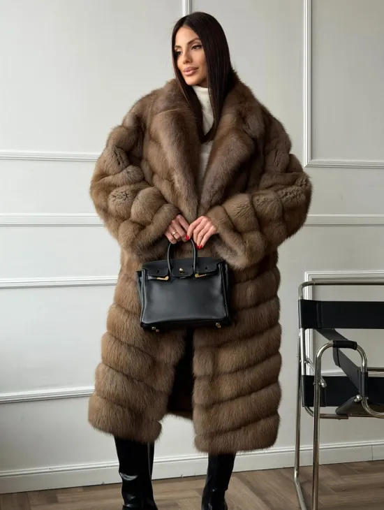Шуба из куницы - английский воротник - фото 0
