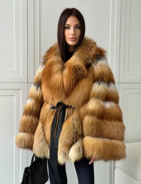 Шуба из лисы огневки - оверсайз - фото 10