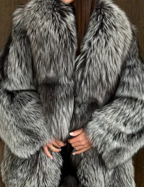 Женская шуба из чернобурки - фото 1