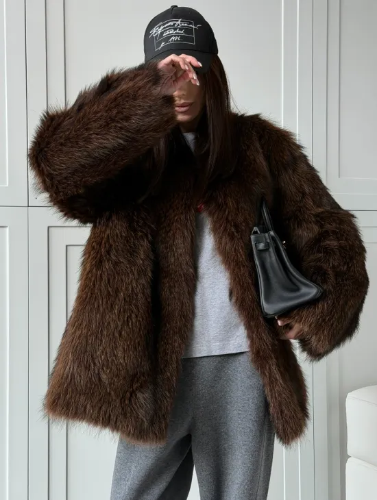 Жакет - полушубок из меха финского енота Saga - фото 10