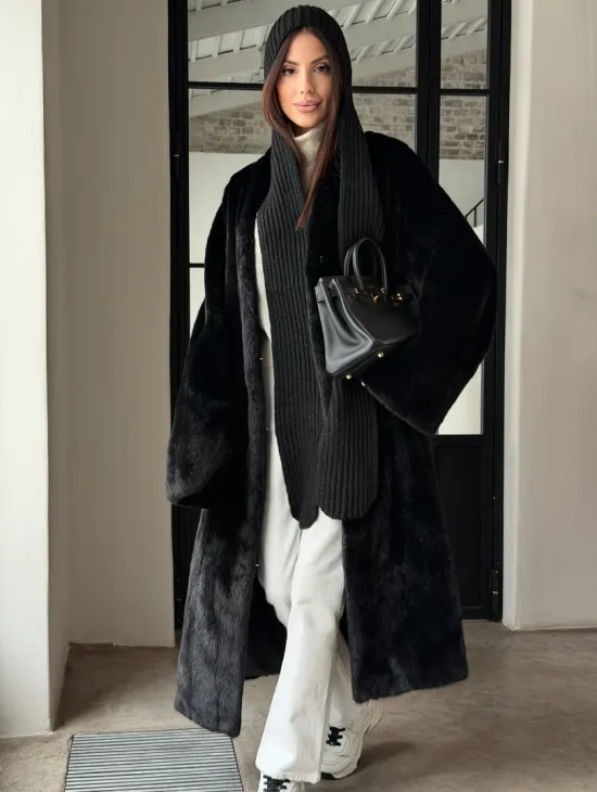 Шуба норка Blackglama V-образный ворот - фото 11