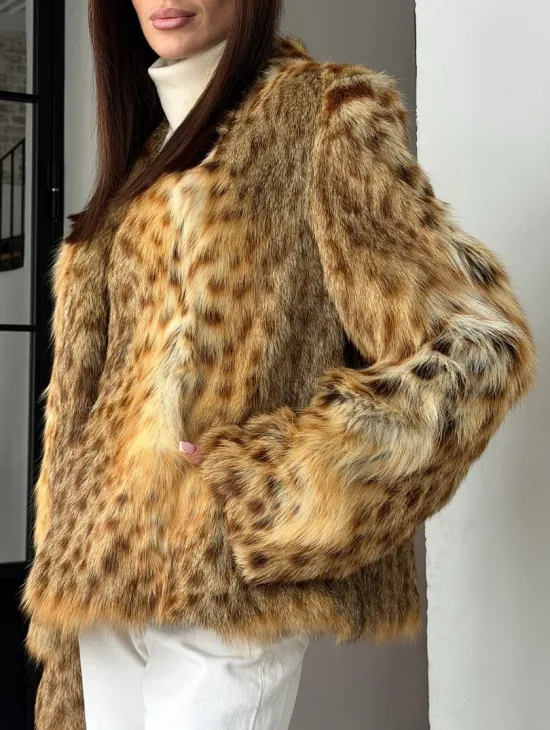 Меховой жакет - шуба из оцелота - фото 4