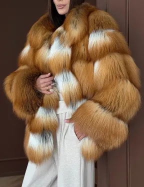 Короткая шуба из рыжей лисы - фото 3