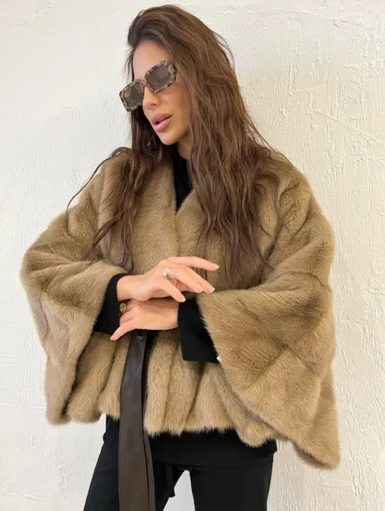 Болеро из меха норки цвет пастель - фото 4