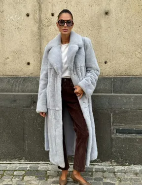 Голубая шуба из плюшевой норки “Velvet” - фото 11