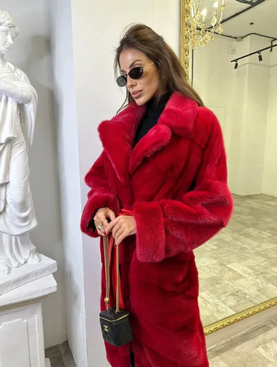 Красная шуба из финской норки - фото 3